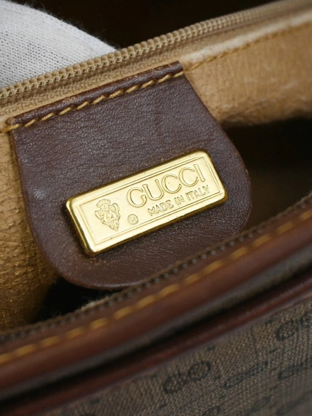GUCCI Logo Micro GG Pattern Shoulder Tote Bag PVC Leather Brwn GHW Italy 05KC980 - Picture 16 of 16